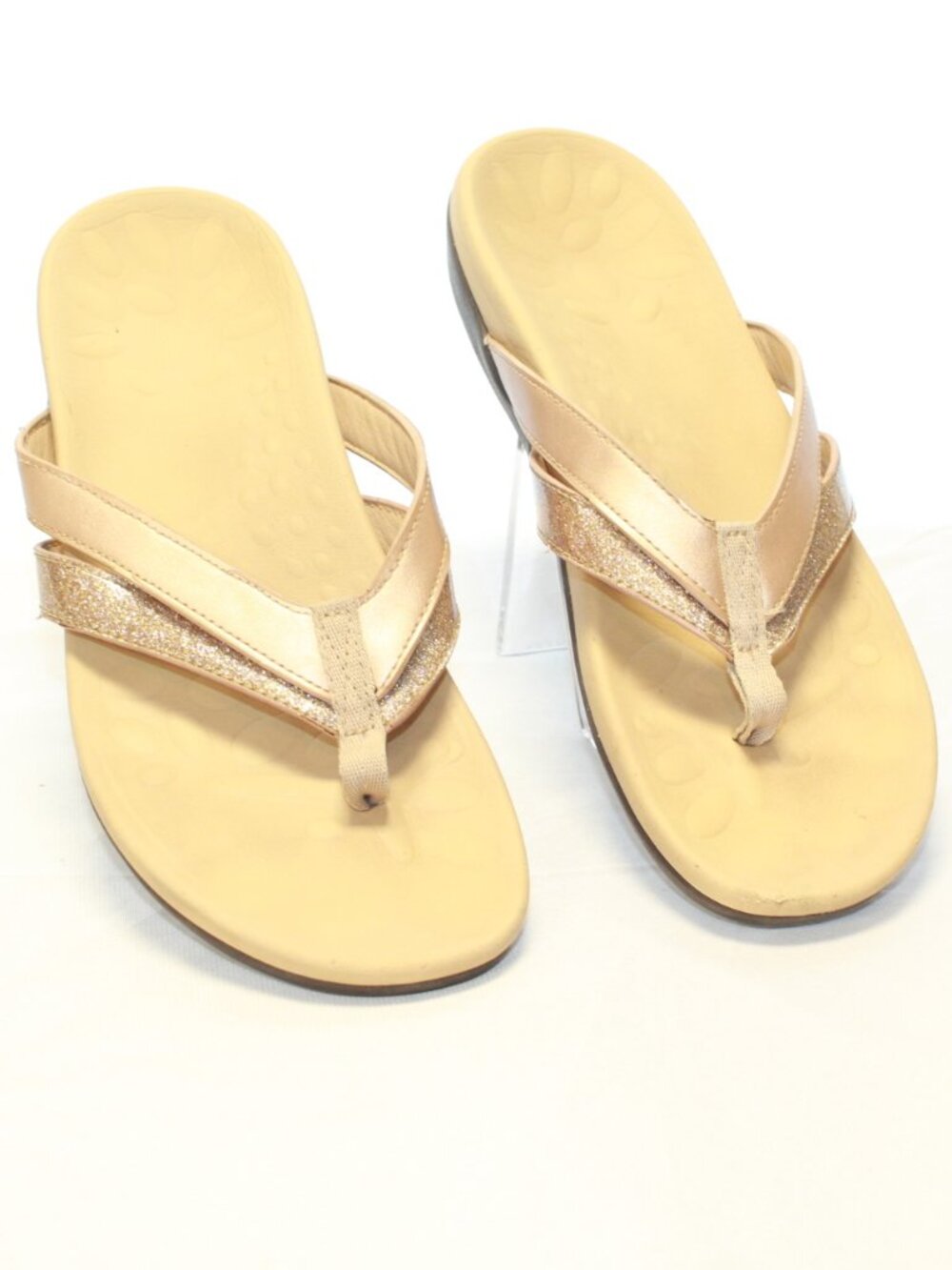 MEGNYA Size 11 / EU 42 Bronze Orthotic Slip On Flip Flop Thong Sandals 20ZG06